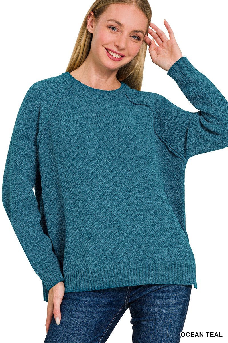 Chenille Raglan Sweater - Mainstream Boutique