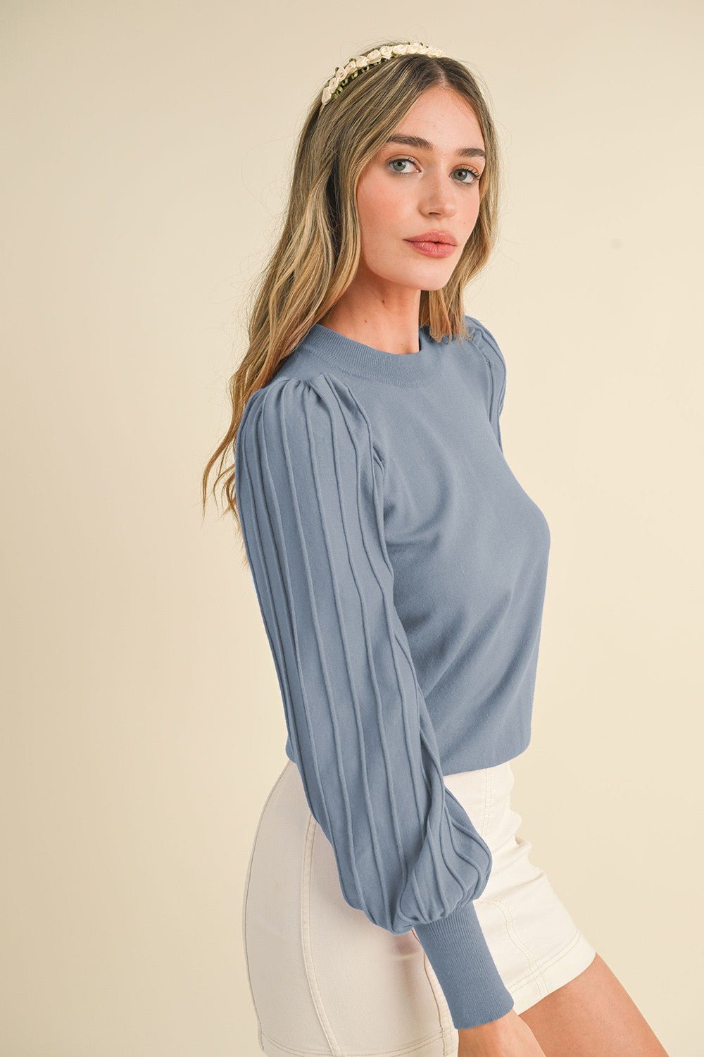 Classic Stripe Texture Pullover Sweater - Mainstream Boutique