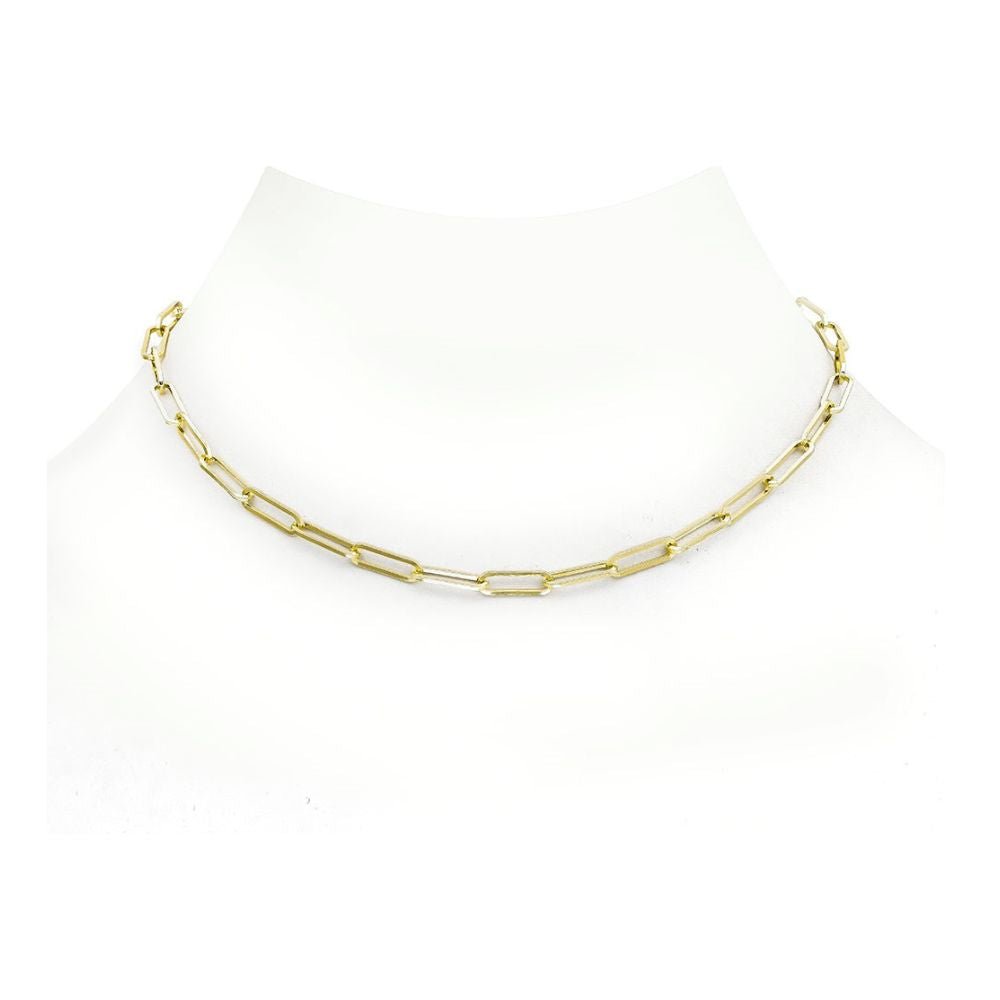 GOLD PLATED SMALL PAPERCLIP CHAIN. 17 INCH LENGTH - Mainstream Boutique