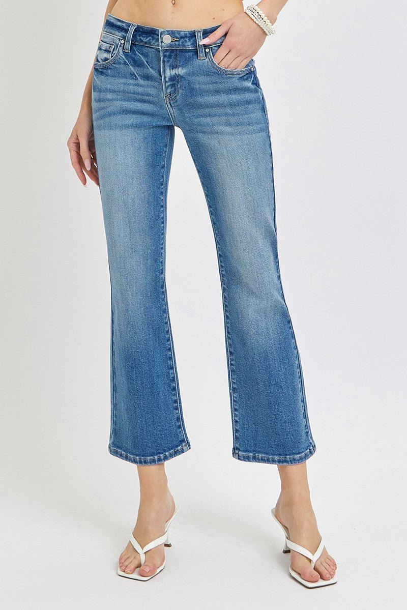 Low Rise Crop Mini Flare Jean - Mainstream Boutique