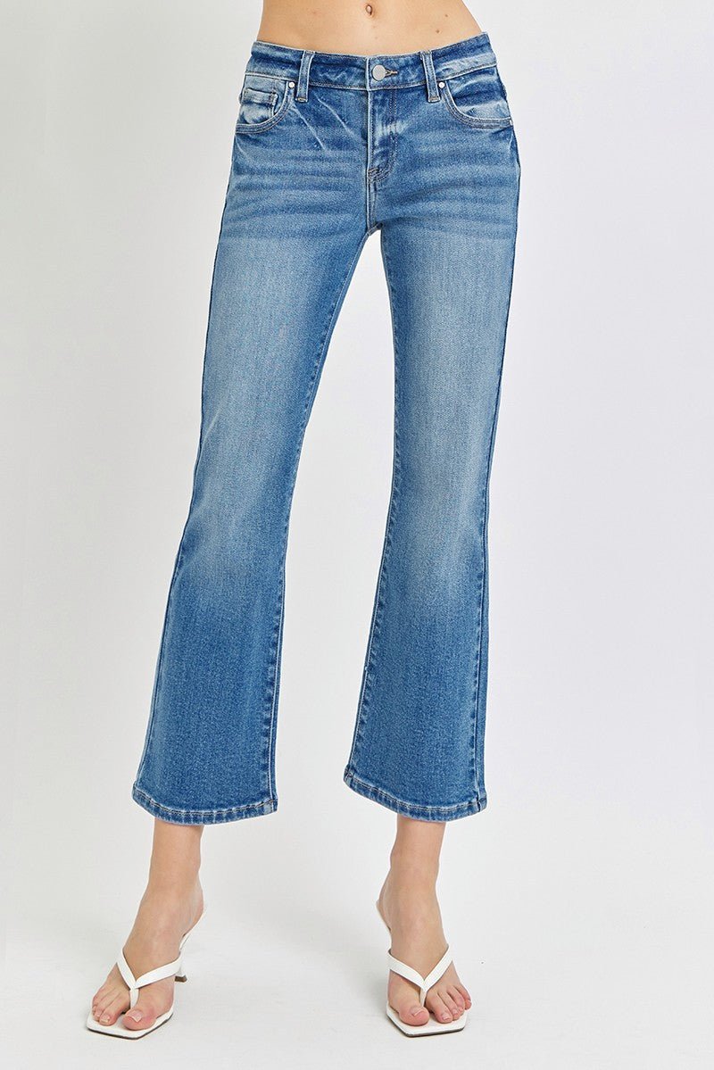 Low Rise Crop Mini Flare Jean - Mainstream Boutique
