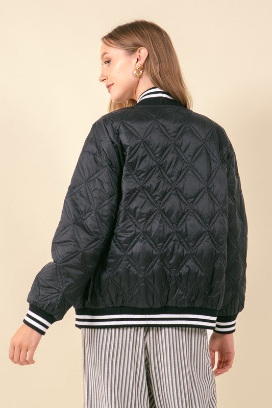 Quilted Open Cardigan W/ Side Slant Pockets - Mainstream Boutique