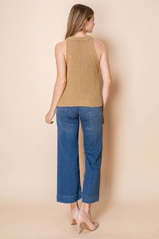 Sleeveless Solid Knit Top - Mainstream Boutique