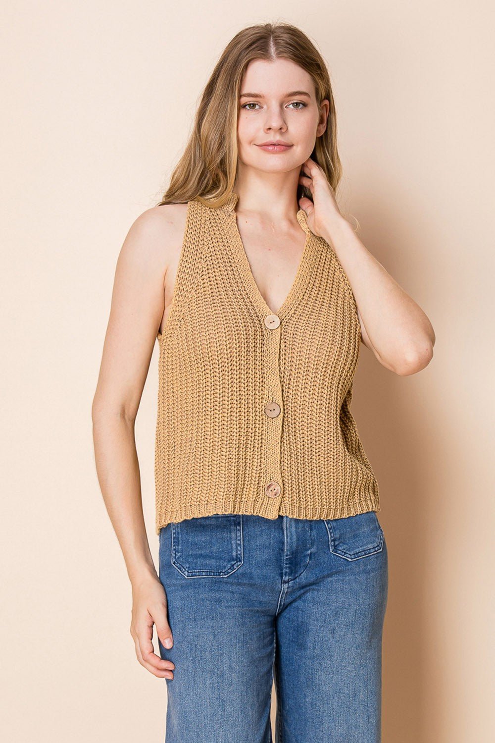 Sleeveless Solid Knit Top - Mainstream Boutique