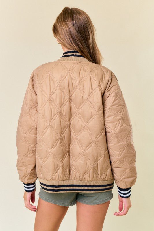 Quilted Open Cardigan W/ Side Slant Pockets - Mainstream Boutique