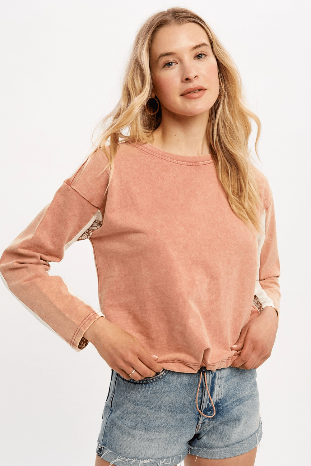 Mix Media Terry Top - Mainstream Boutique