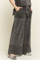 Mesh Detail Wide Leg Pants - Mainstream Boutique