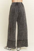 Mesh Detail Wide Leg Pants - Mainstream Boutique