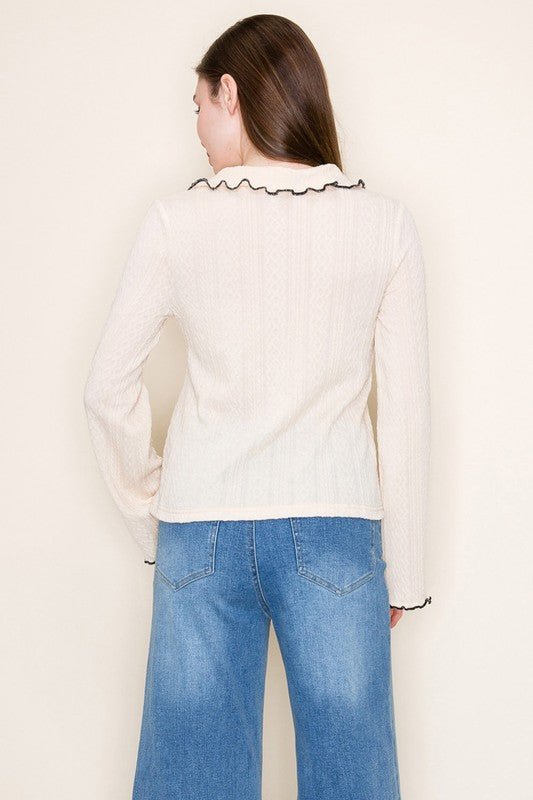 Button Down Solid Knit Top - Mainstream Boutique