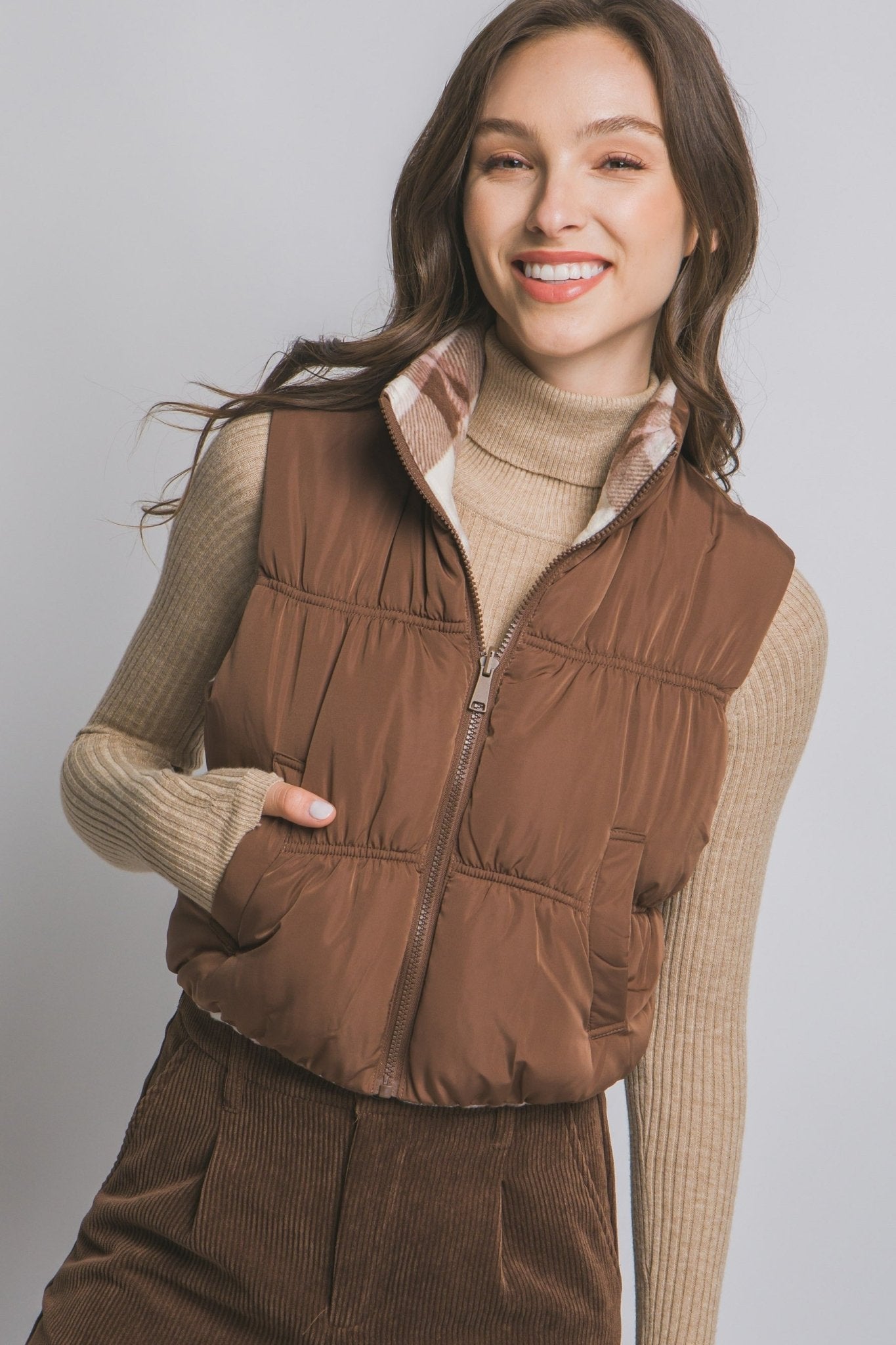 Reversible Puffer Vest - Mainstream Boutique