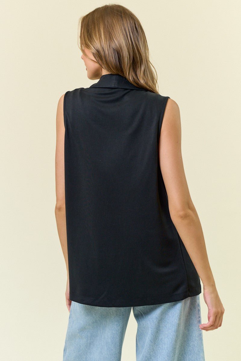 Shawl Neck Open Front Knit Vest Blazer - Mainstream Boutique
