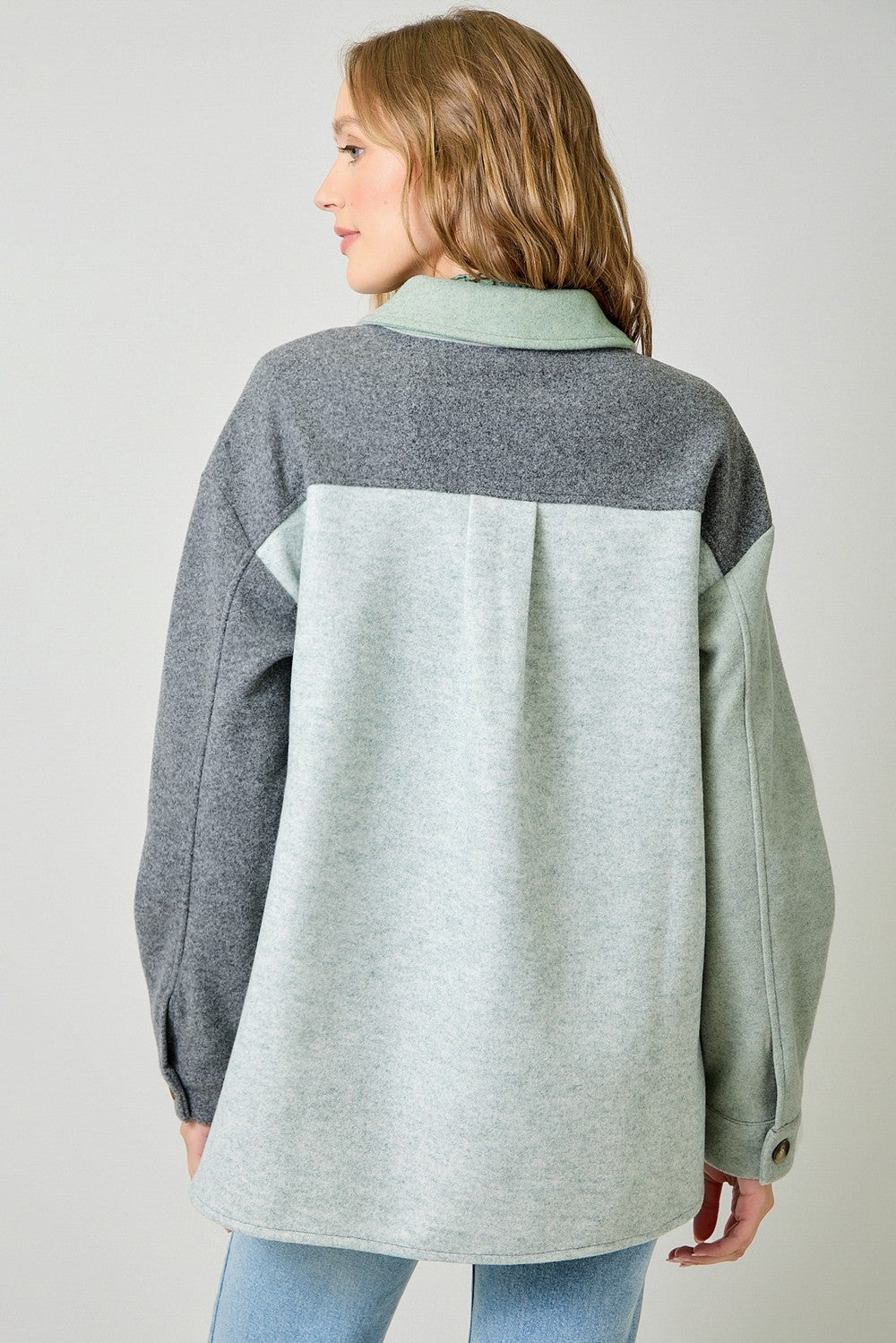 Color Blocked Shacket - Mainstream Boutique