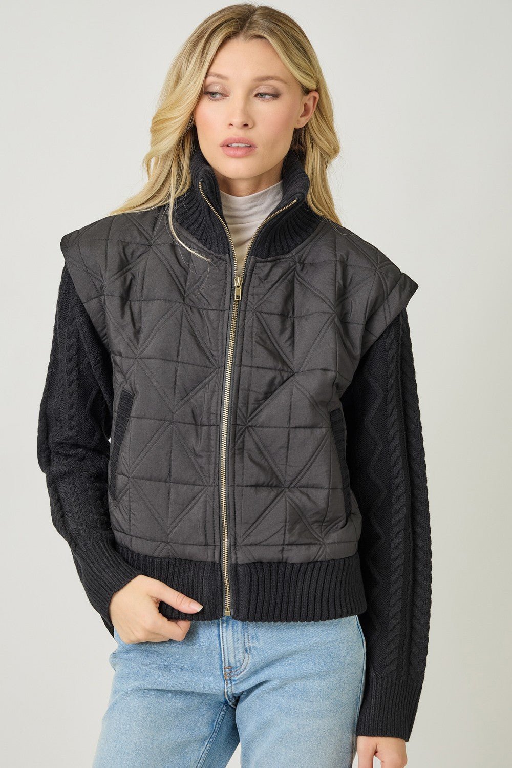 Mixed Media Jacket - Mainstream Boutique
