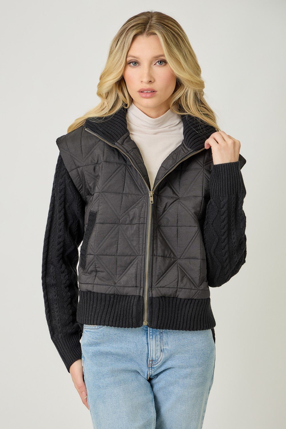 Mixed Media Jacket - Mainstream Boutique