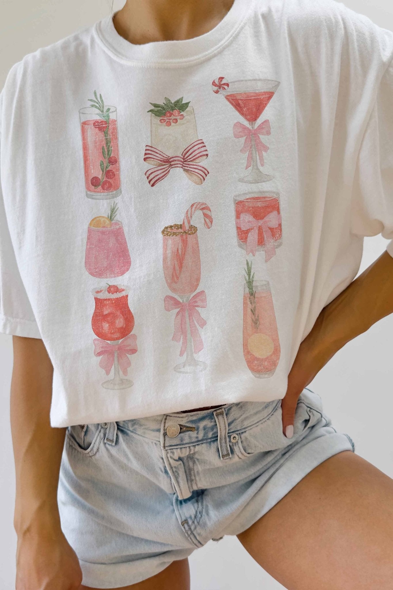 Christmas Holiday Drinks Graphic Tee *Final Sale* - Mainstream Boutique