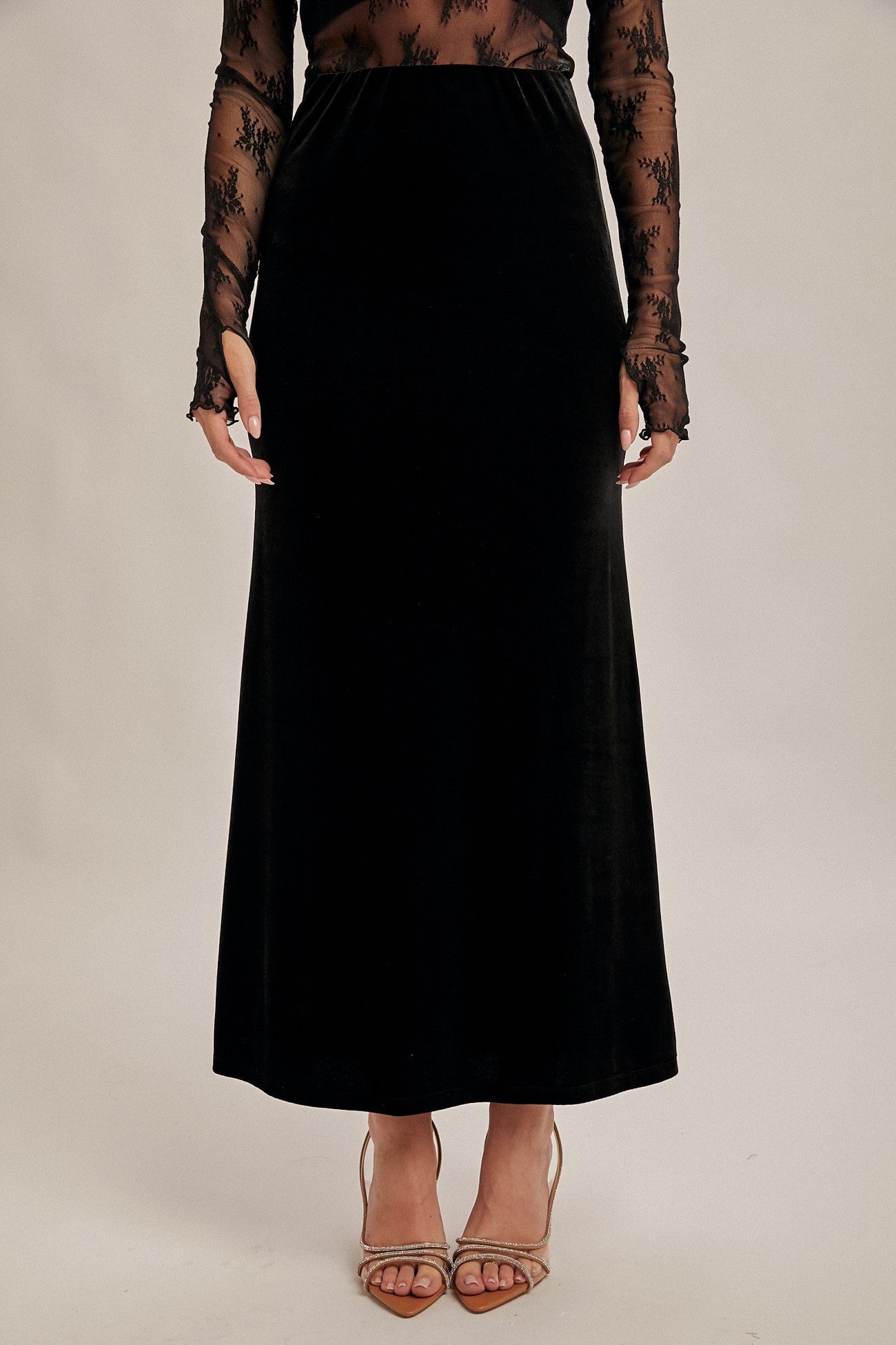 Pull On Velvet Maxi Skirt - Mainstream Boutique