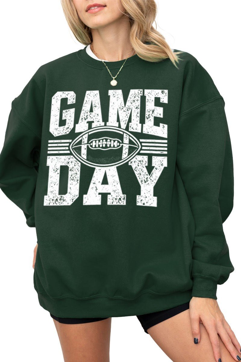 Game Day Football Cozy Sweater Vintage - Mainstream Boutique