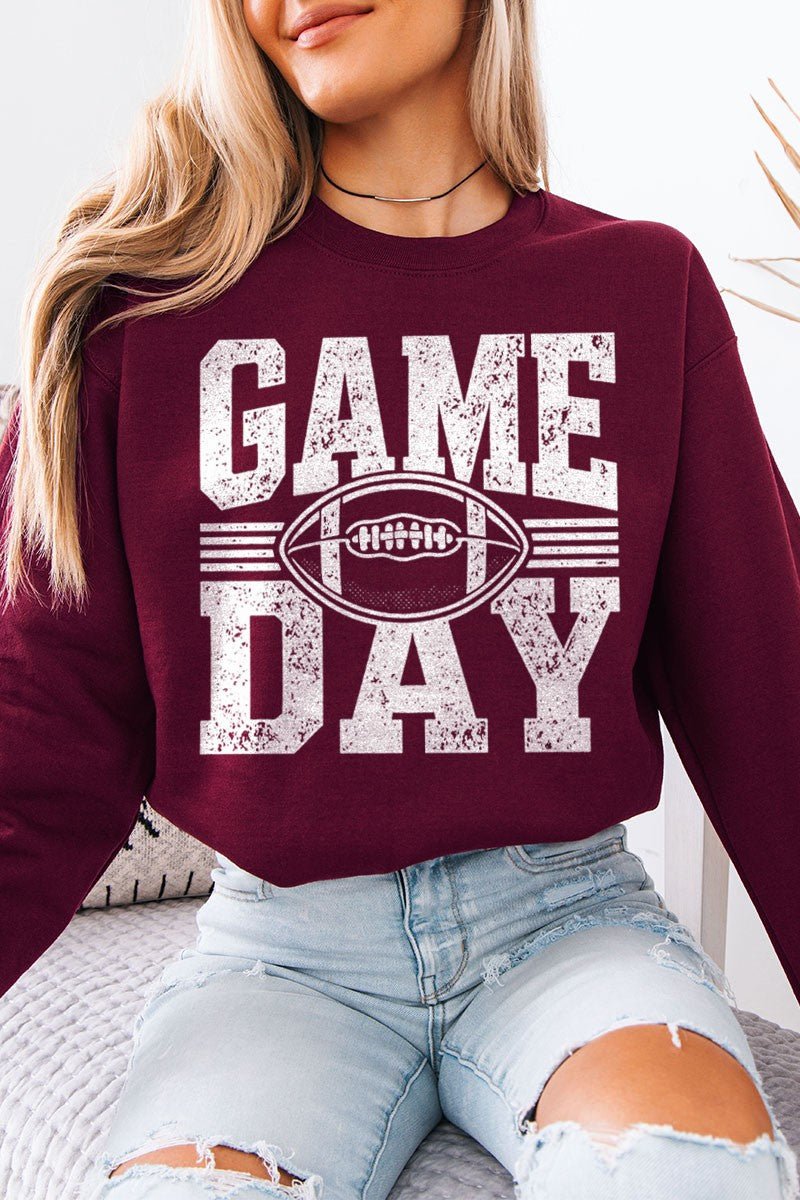 Game Day Football Cozy Sweater Vintage - Mainstream Boutique