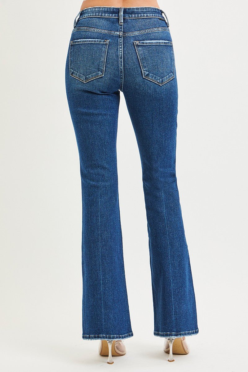High Rise 33" Ins Flare Jean - Dark - Mainstream Boutique