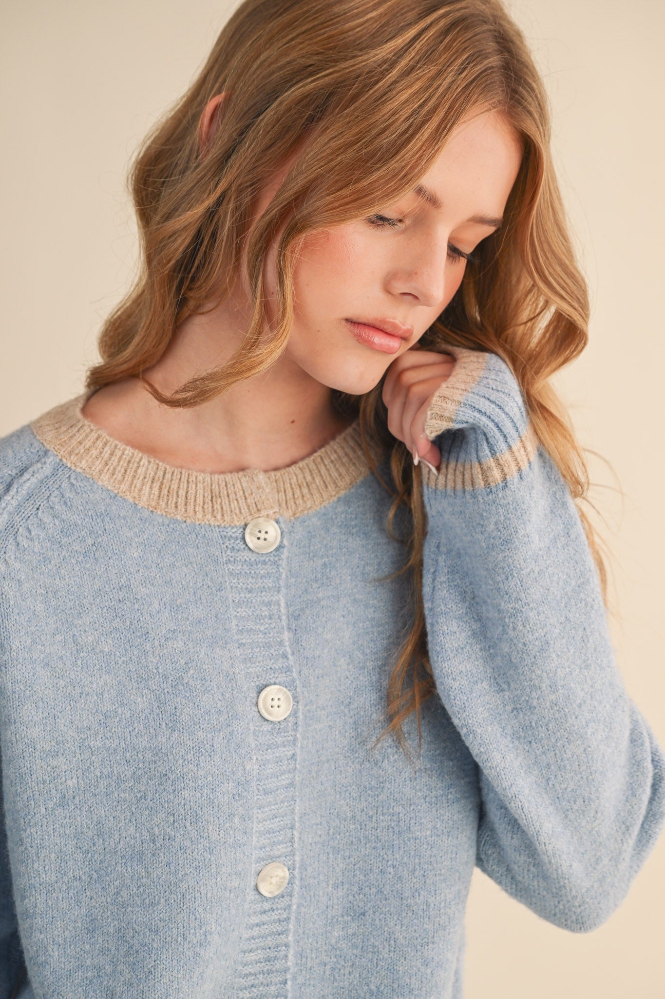 Two Tone Sweater Cardigan - Mainstream Boutique