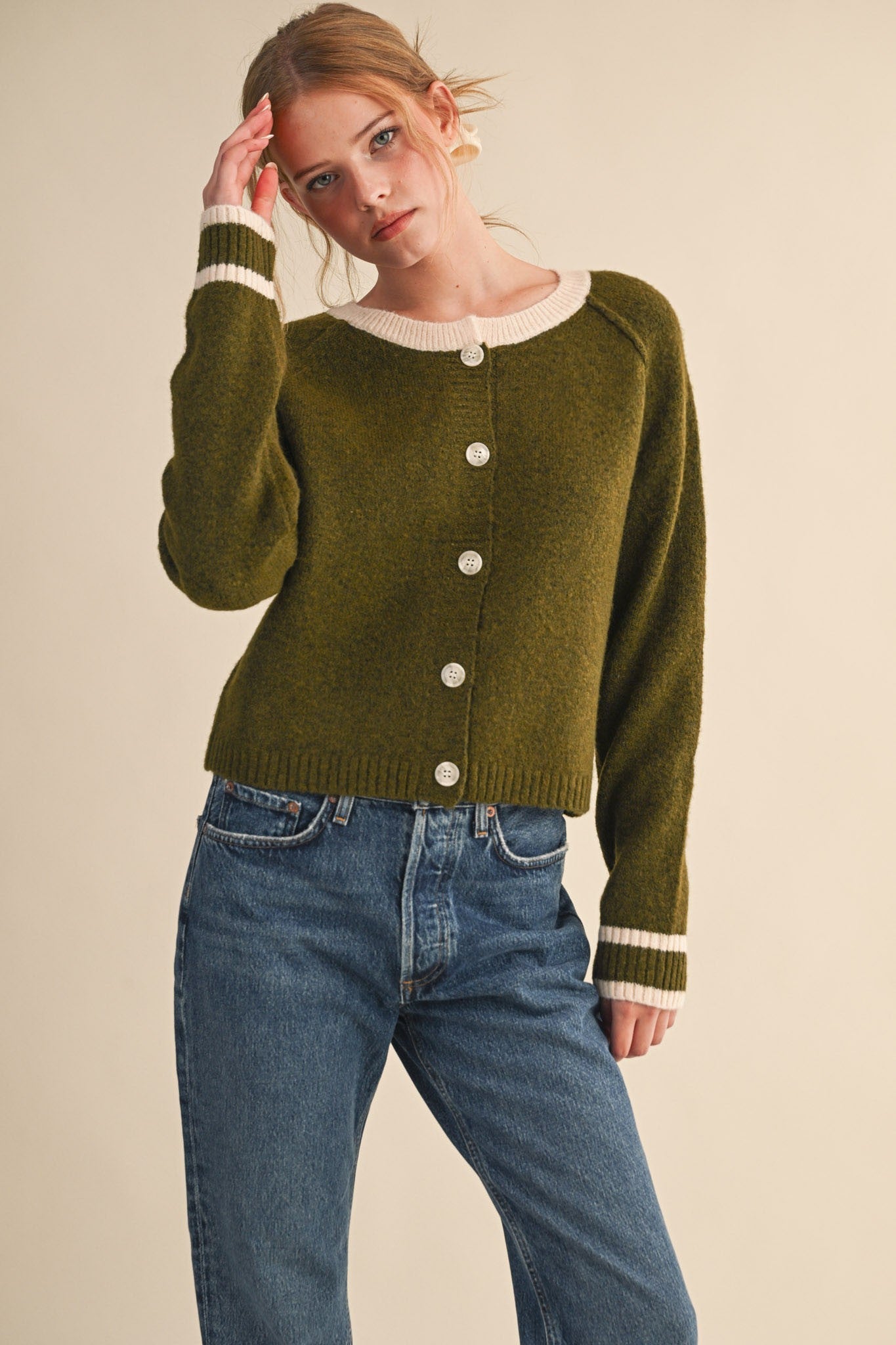 Two Tone Sweater Cardigan - Mainstream Boutique