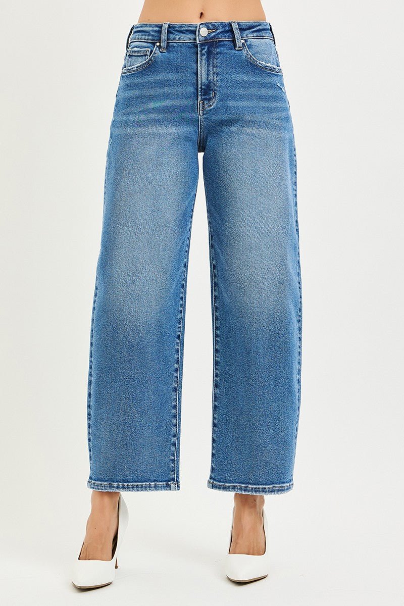 High Rise Crop Slight Barrel Jean - Mainstream Boutique