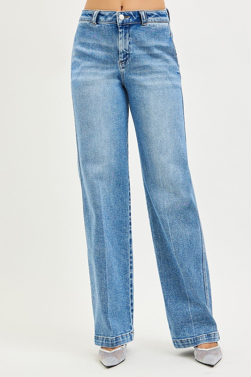 High Rise Slouchy Straight Jeans - Mainstream Boutique