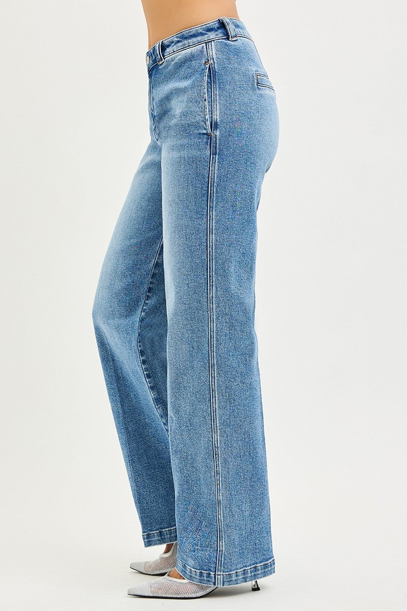 High Rise Slouchy Straight Jeans - Mainstream Boutique