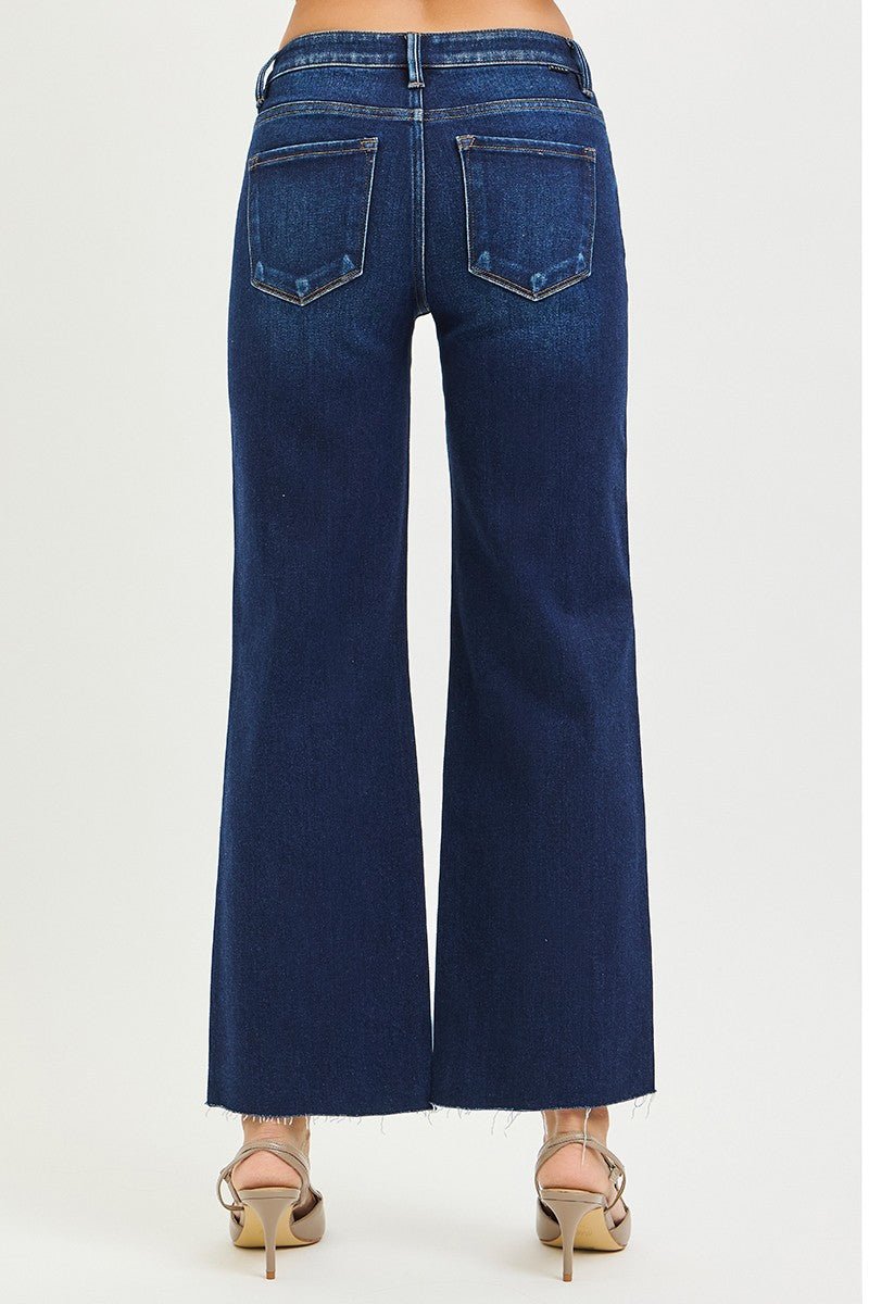 Mid Rise Crop Straight With Raw Hem - Mainstream Boutique