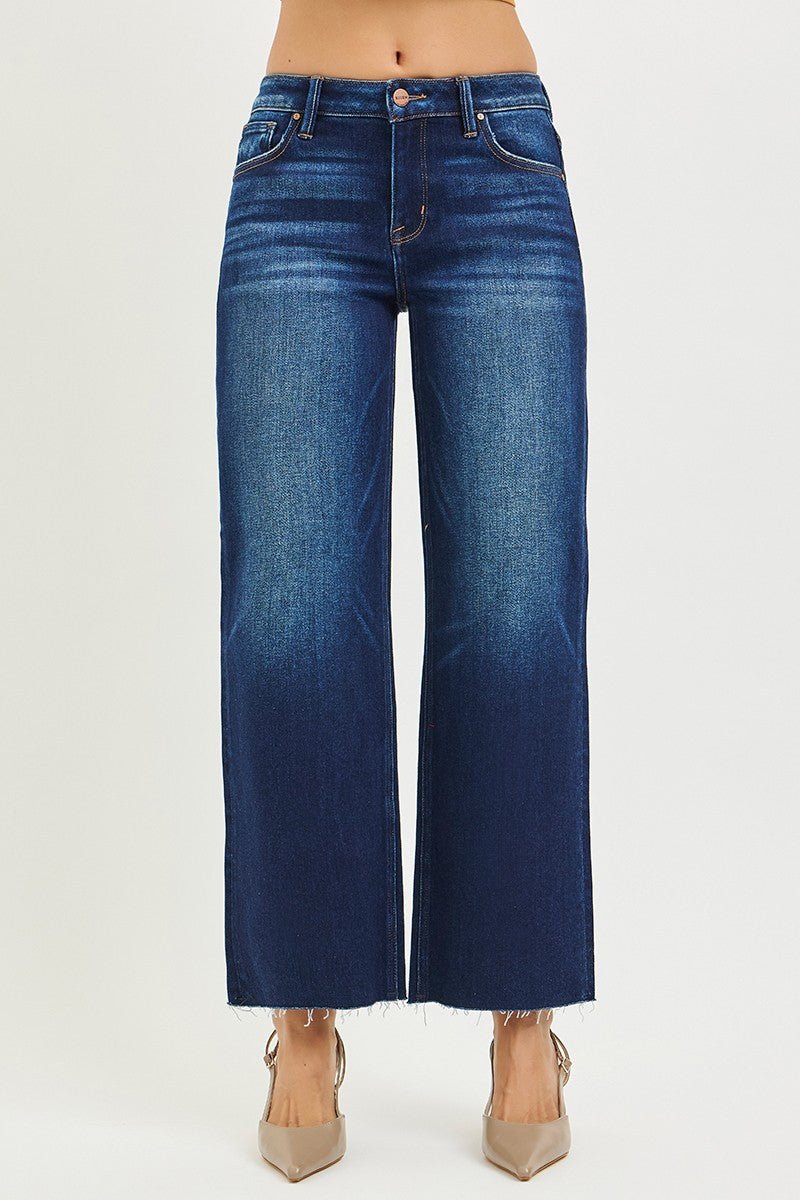 Mid Rise Crop Straight With Raw Hem - Mainstream Boutique
