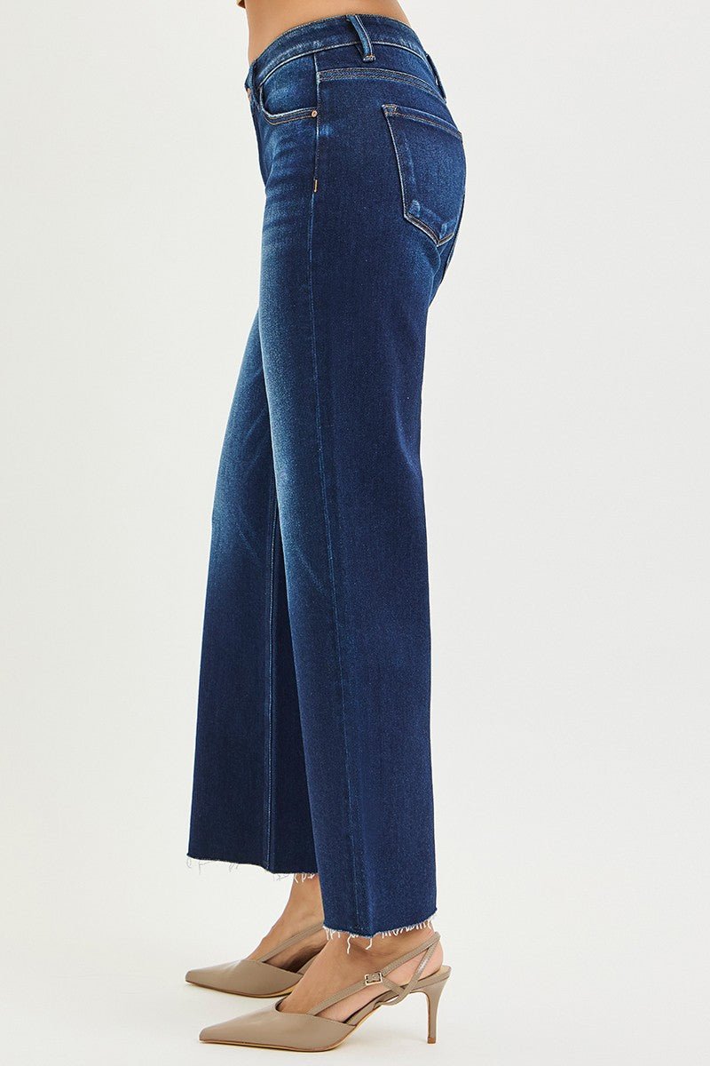 Mid Rise Crop Straight With Raw Hem - Mainstream Boutique