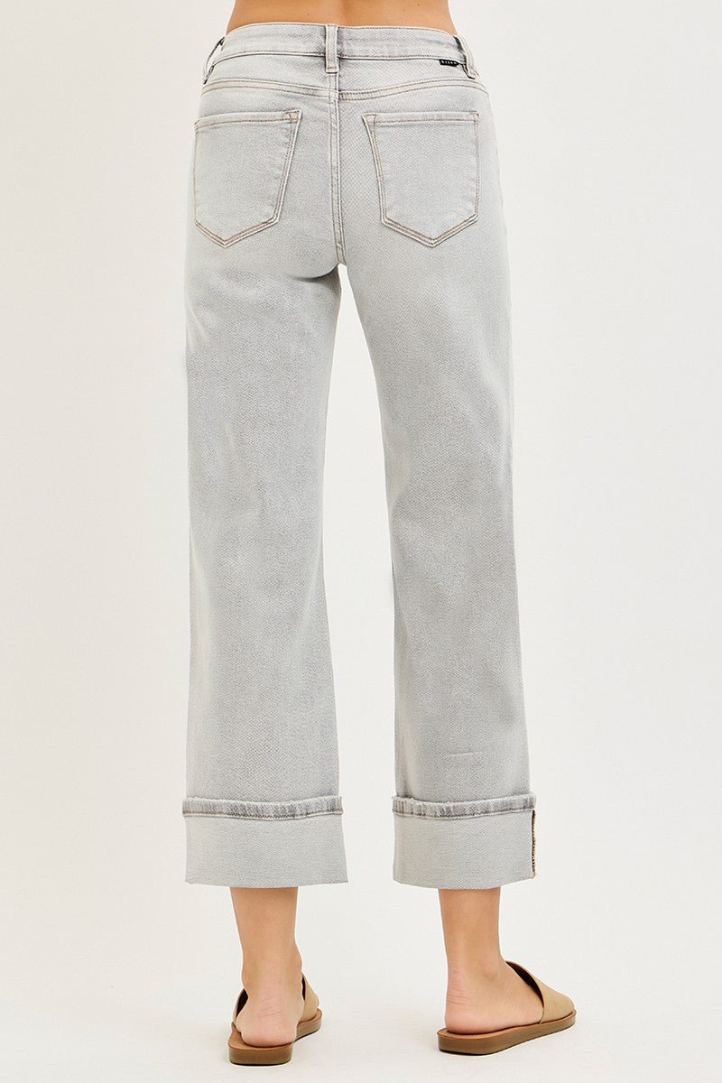 Mid Rise Straight Leg Light Grey Jean - Mainstream Boutique