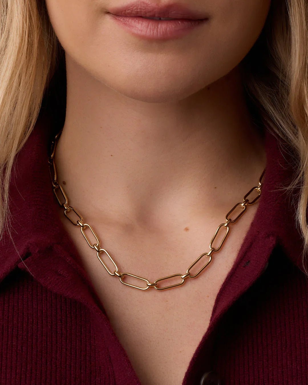 Gorjana Zoey Statement Link Necklace - 18K Gold - Mainstream Boutique