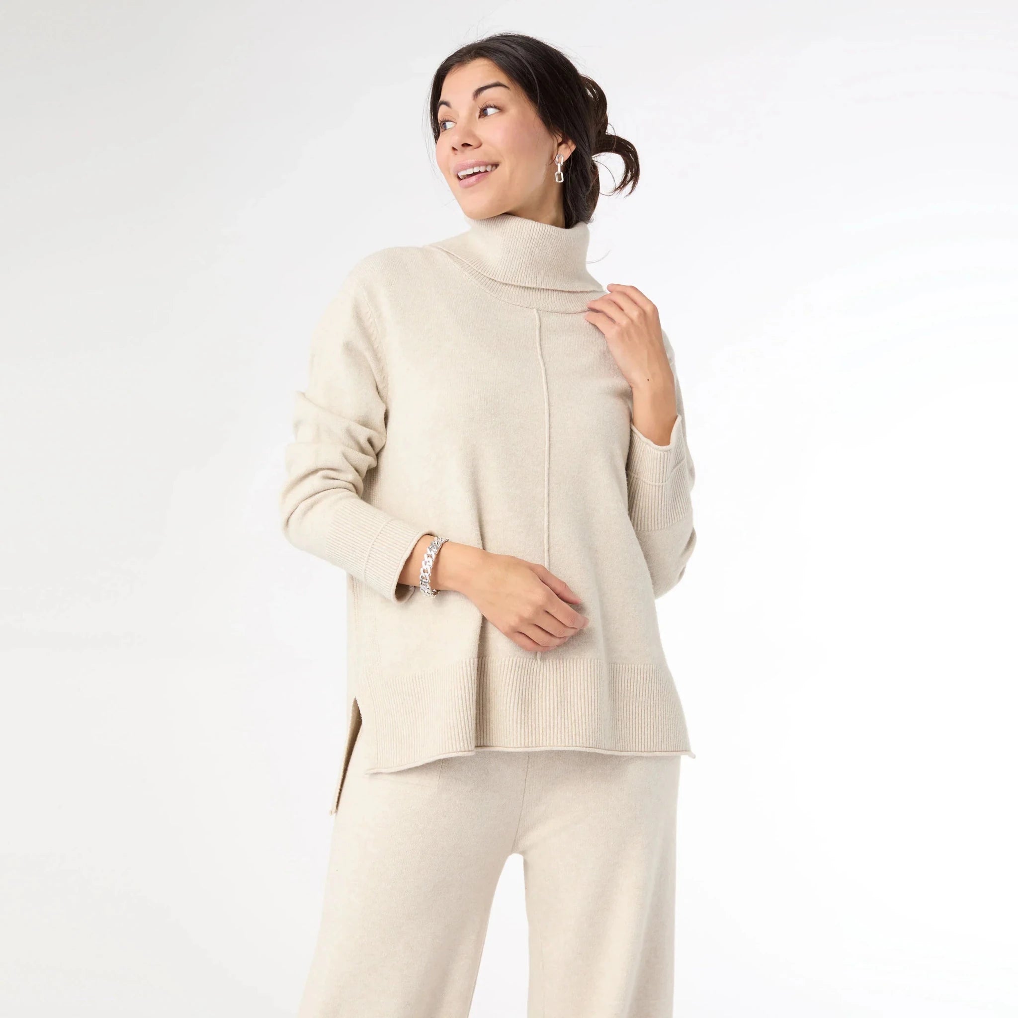 Heavenly - Luxe Cowl Neck With Rib Trim Detail - Mainstream Boutique