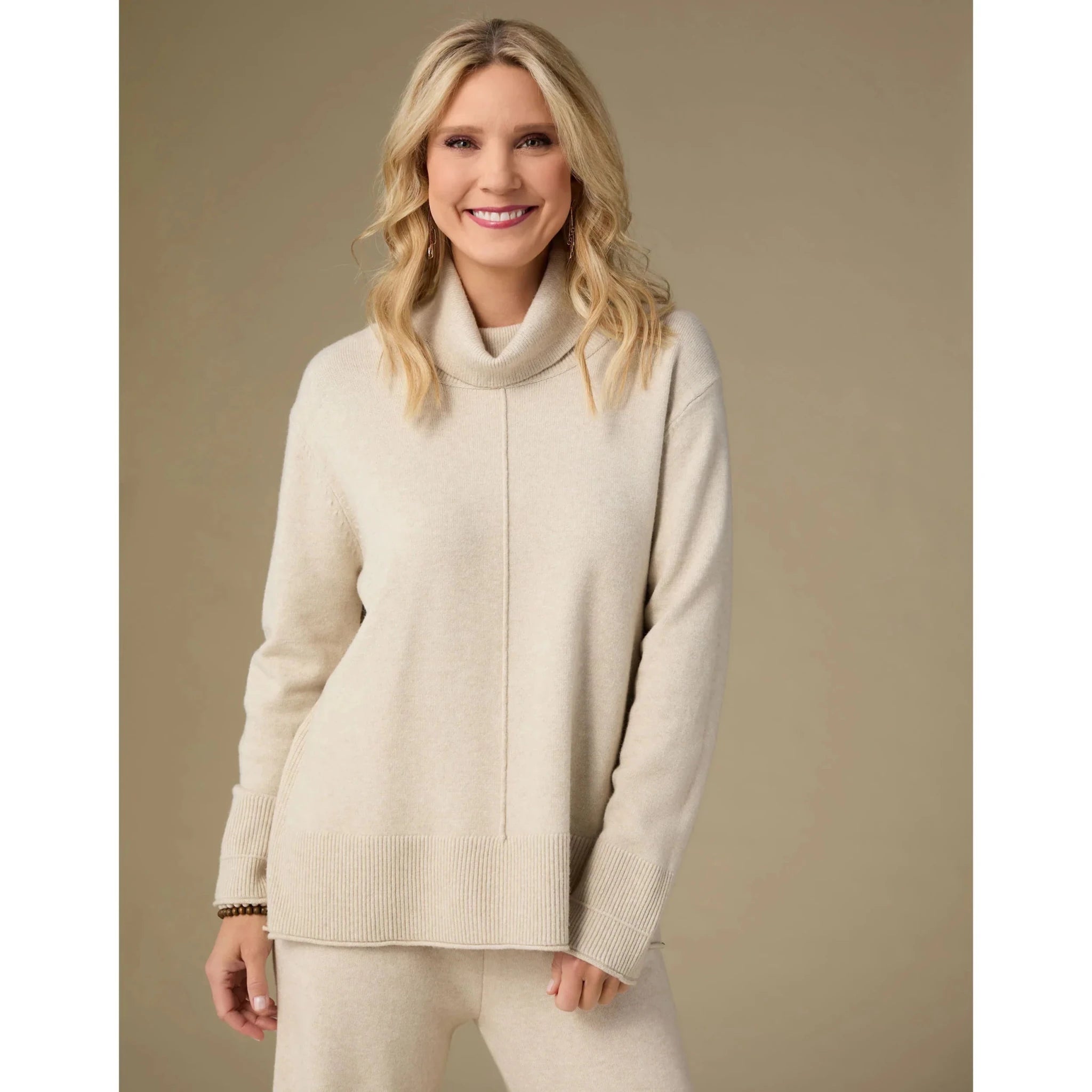 Heavenly - Luxe Cowl Neck With Rib Trim Detail - Mainstream Boutique