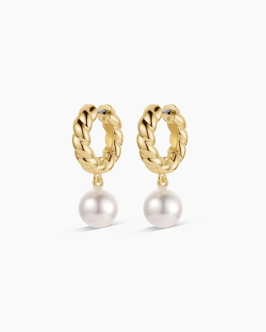 Gorjana Pearl Crew Hoops - Mainstream Boutique