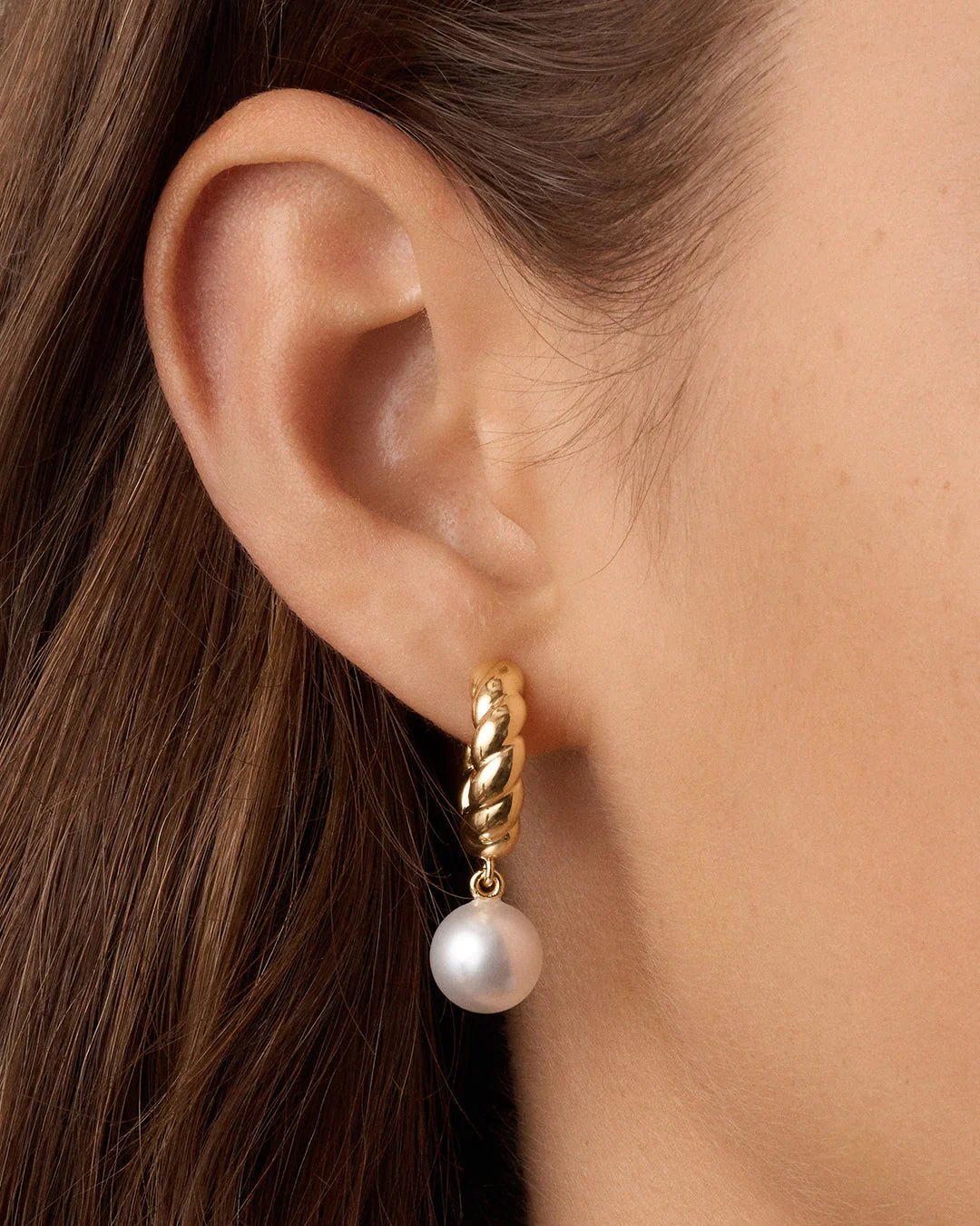 Gorjana Pearl Crew Hoops - Mainstream Boutique