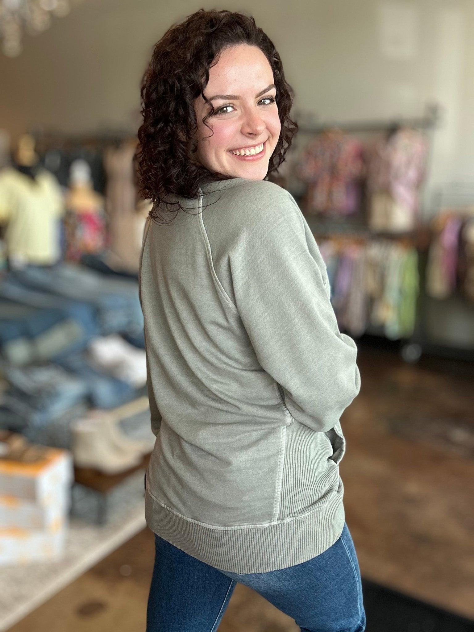 French Terry Pullover With Pockets - Mainstream Boutique