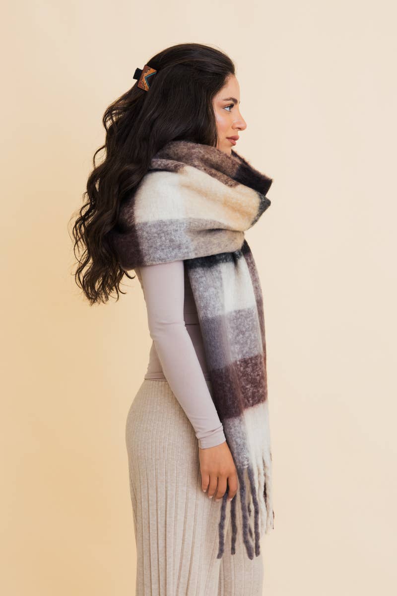 Cozy Breeze Oversized Fringe Scarf - Fall & Winter Essential - Mainstream Boutique