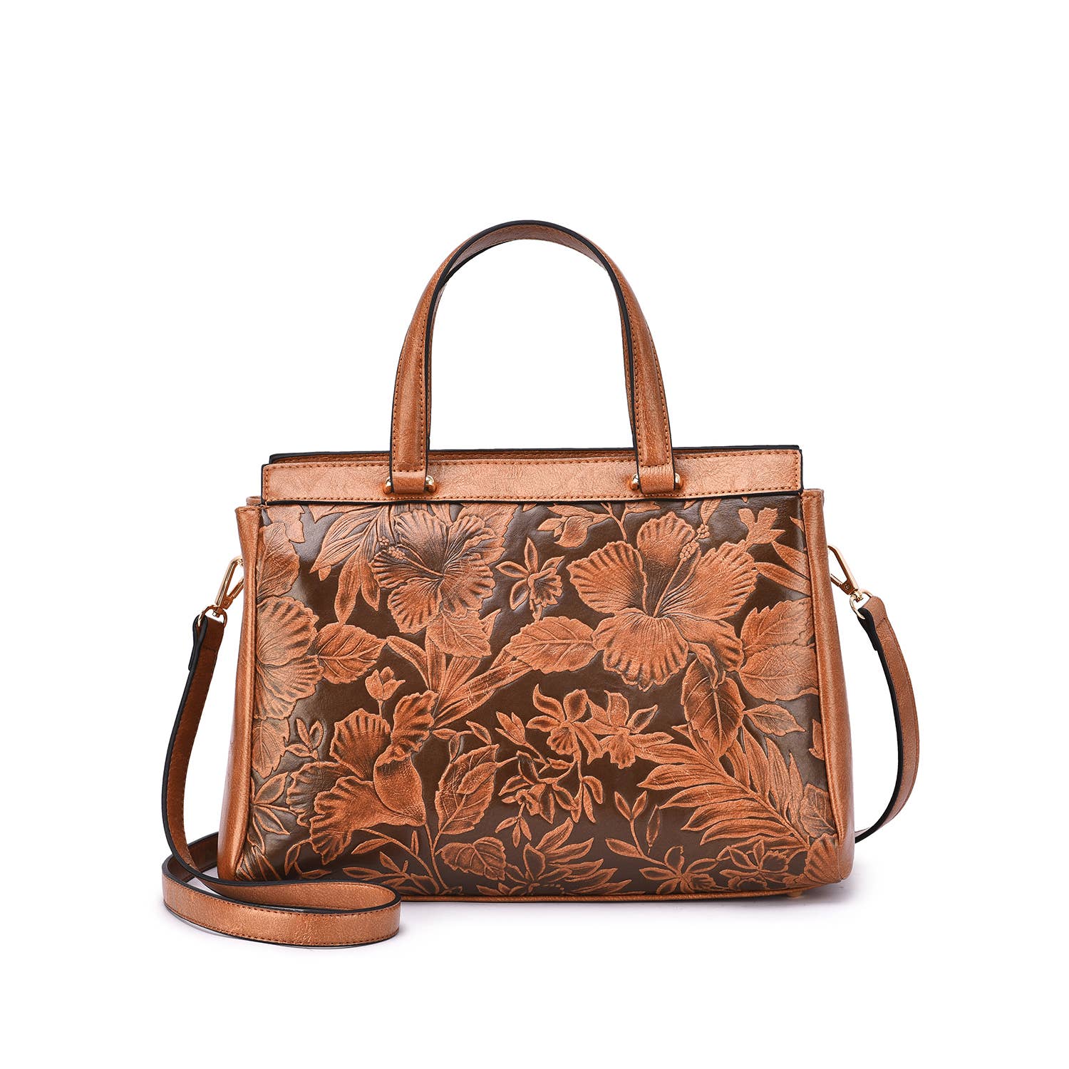 Salome 3D Embossed Floral Satchel - Mainstream Boutique