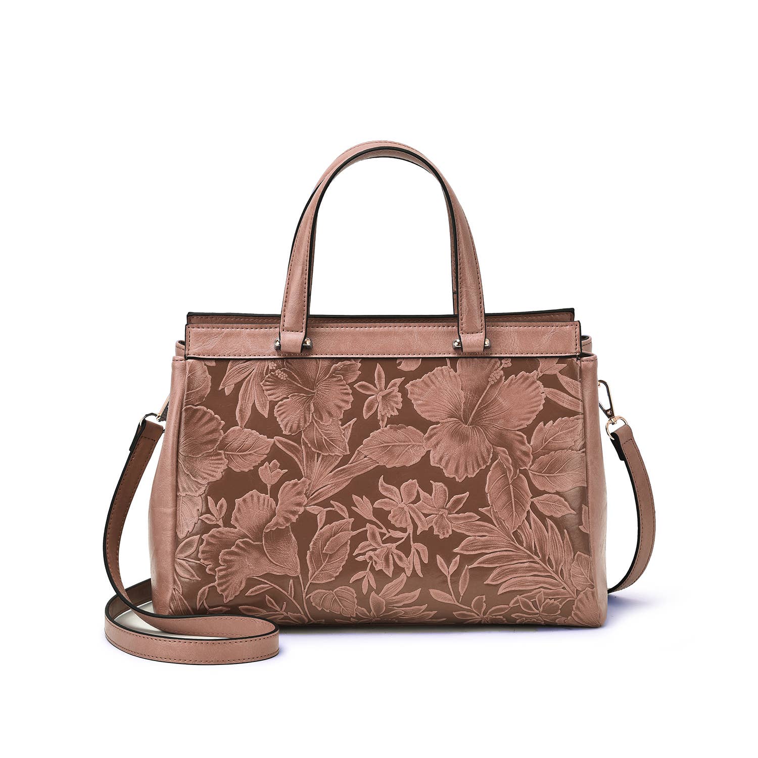 Salome 3D Embossed Floral Satchel - Mainstream Boutique