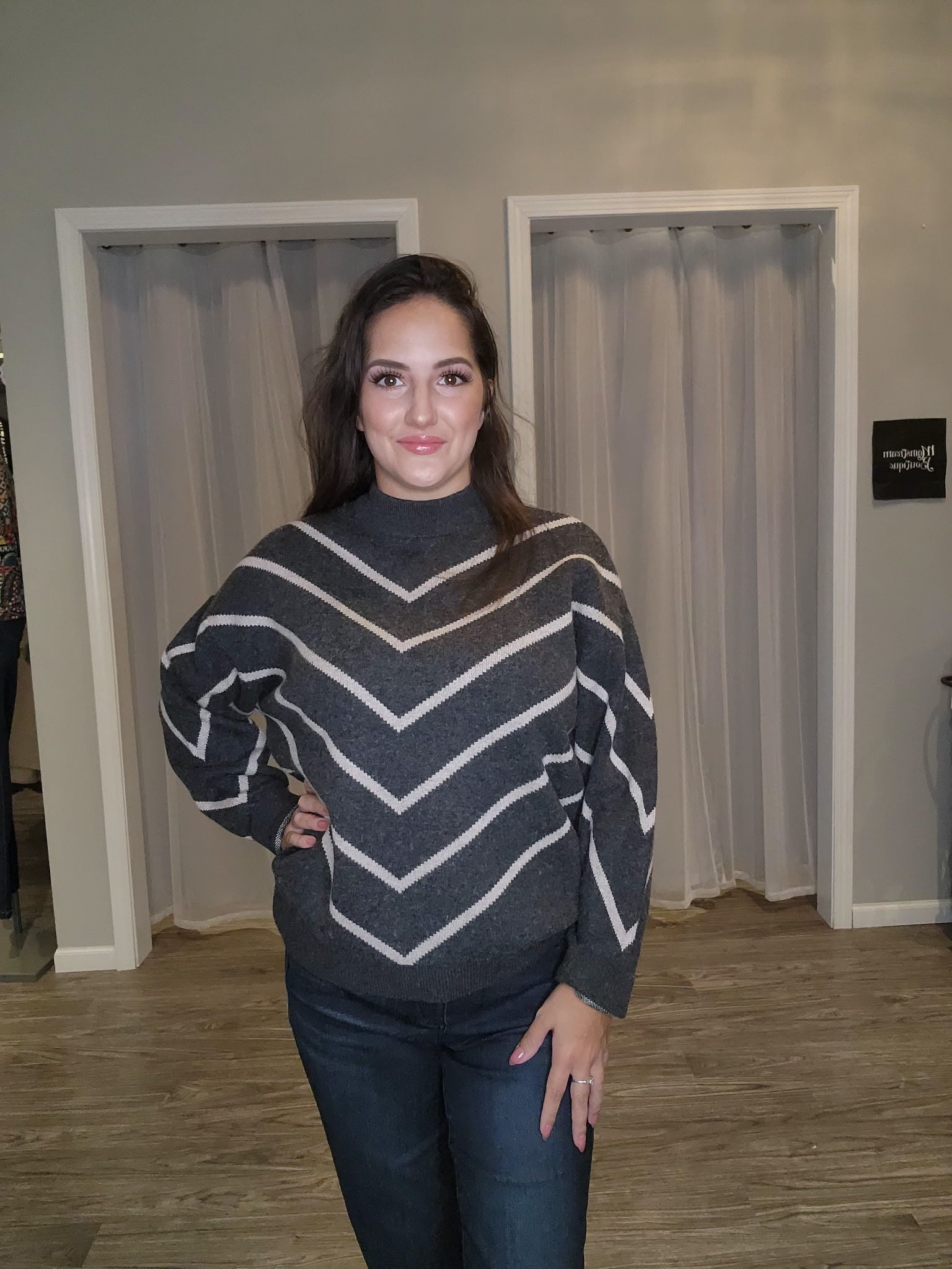 Two Tone Mock Neck Sweater - Mainstream Boutique