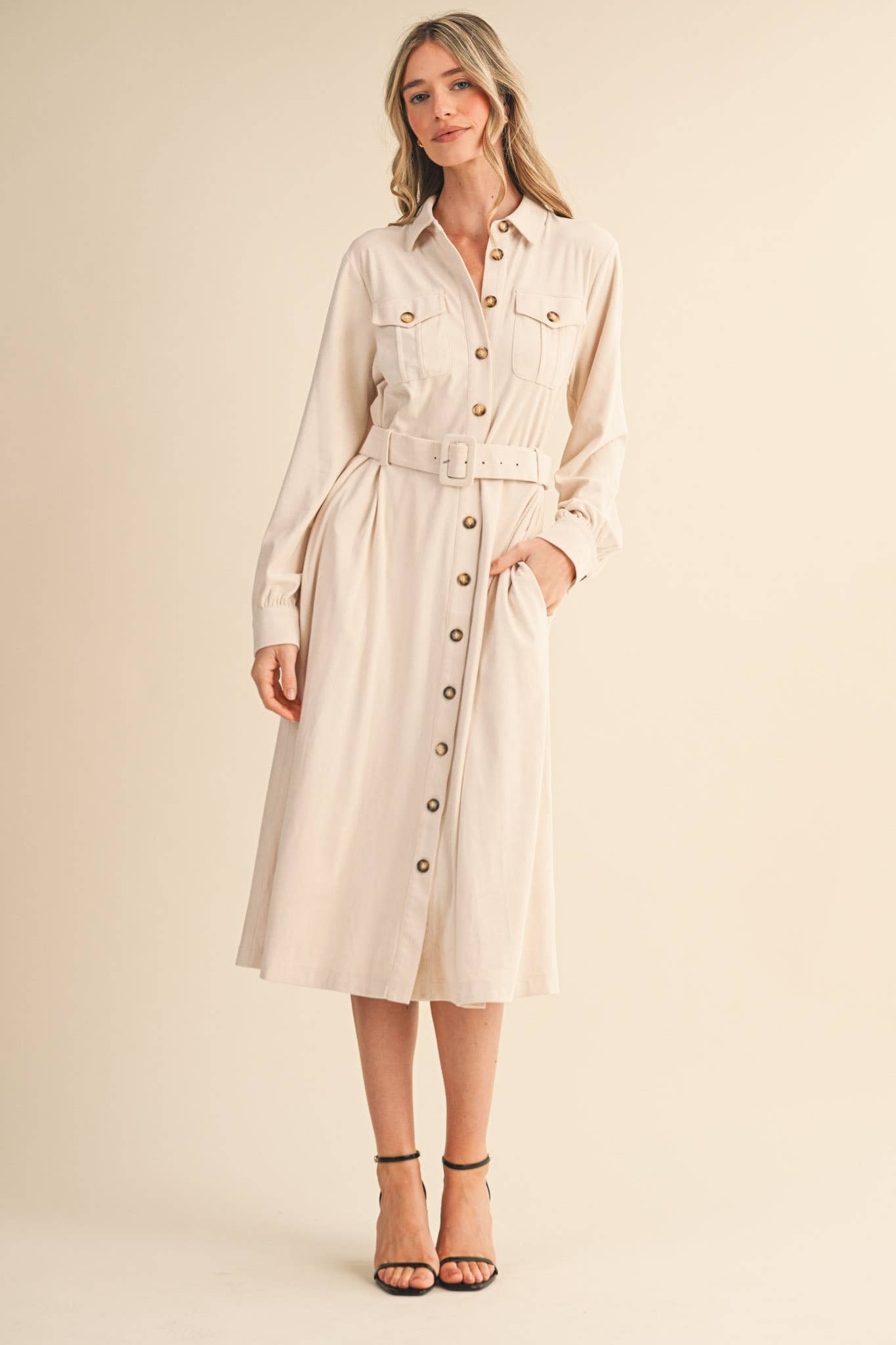 SUEDE SHIRT DRESS MDR4290 - Mainstream Boutique
