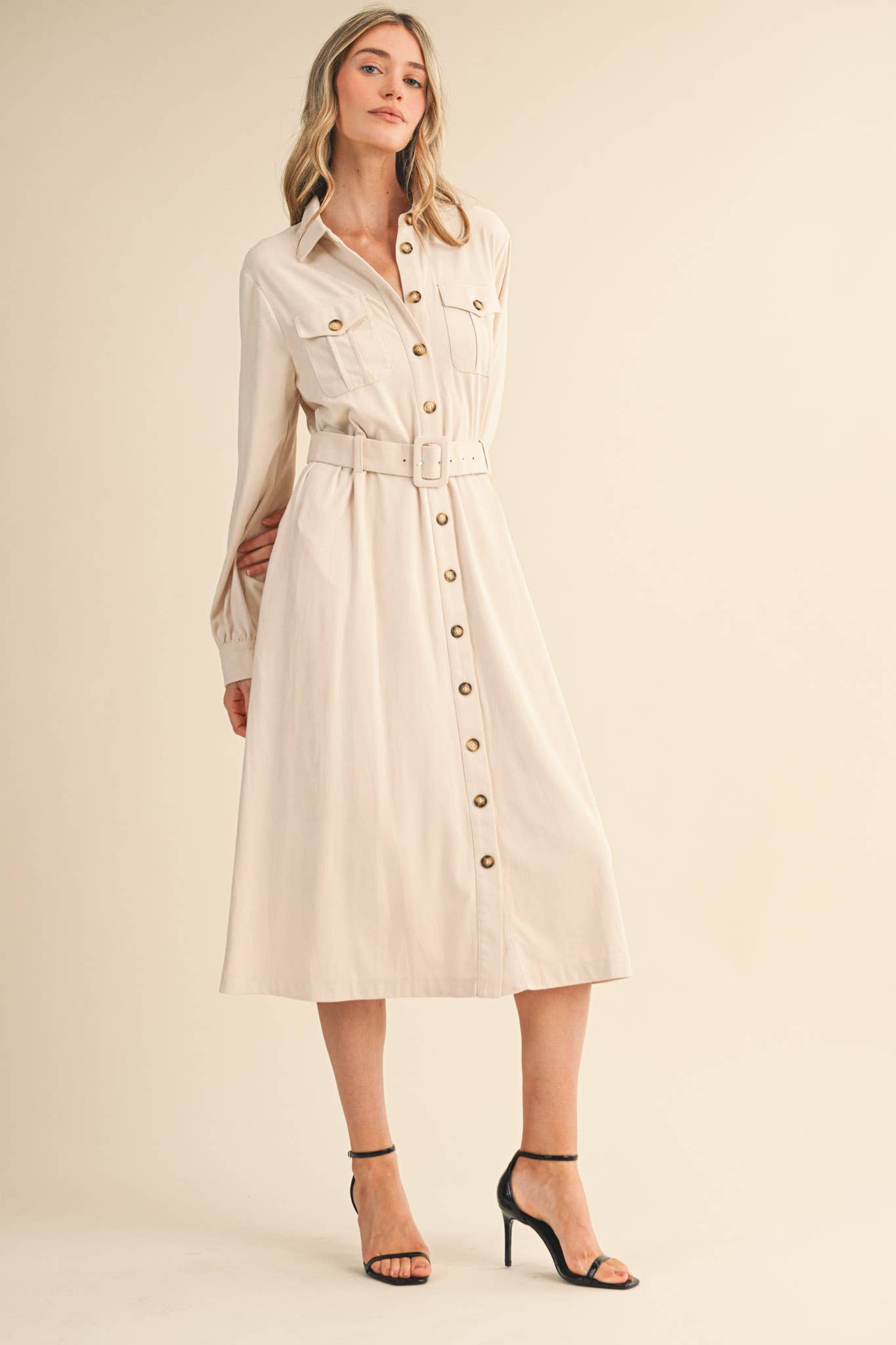 SUEDE SHIRT DRESS MDR4290 - Mainstream Boutique