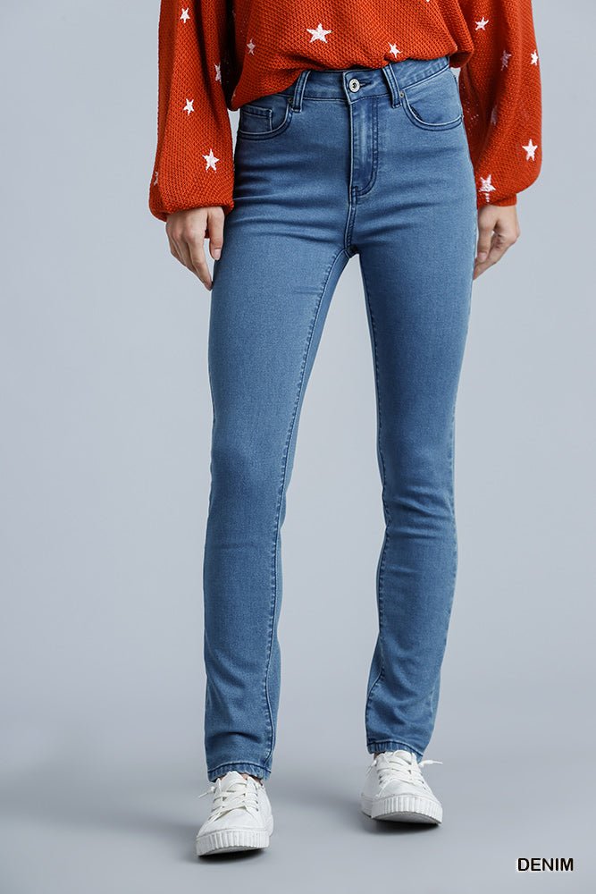 High Rise 5 Pockets Stretch Skinny Jeans - Mainstream Boutique