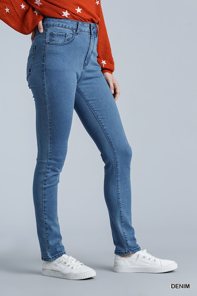 High Rise 5 Pockets Stretch Skinny Jeans - Mainstream Boutique