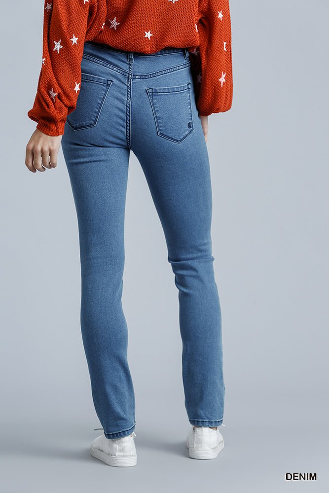 High Rise 5 Pockets Stretch Skinny Jeans - Mainstream Boutique