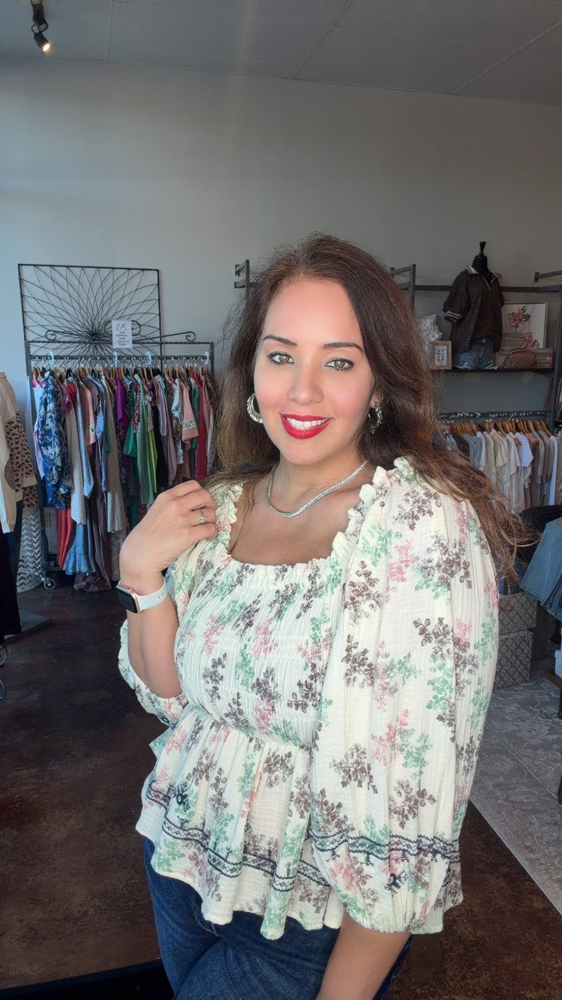 Floral Print Gauze Top - Mainstream Boutique