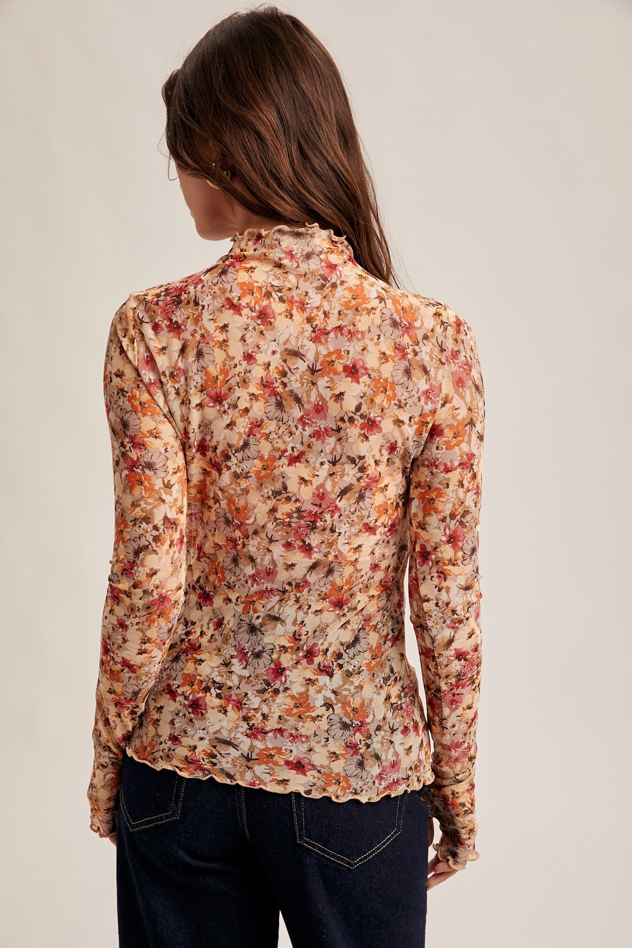 Mesh Floral Long Sleeve - Mainstream Boutique