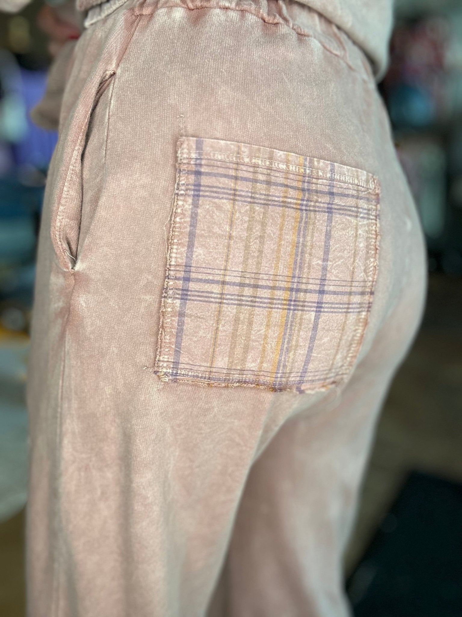 Plaid Outseam Wide Leg Pants - Mainstream Boutique